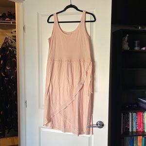 Synergy Organic Clothing Faux Wrap Cotton Midi Dress, Size Medium